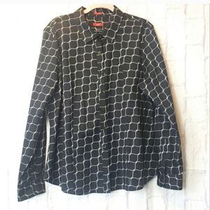 TALBOTS HABERDASHERY Trellis Print Wrinkle-Resistant Button Down Shirt 14